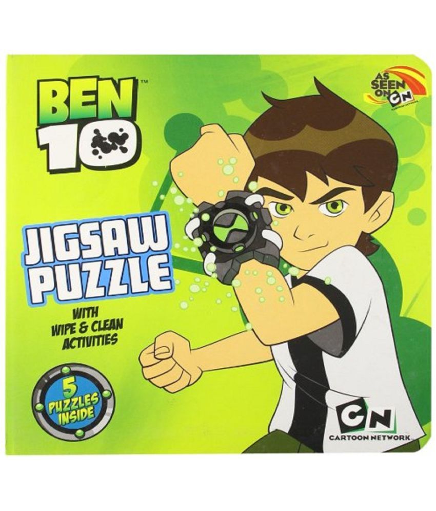 BEN 10 JIGSAW PUZZLE With Wipe & Clean Activities(5 Puzzles) Buy BEN