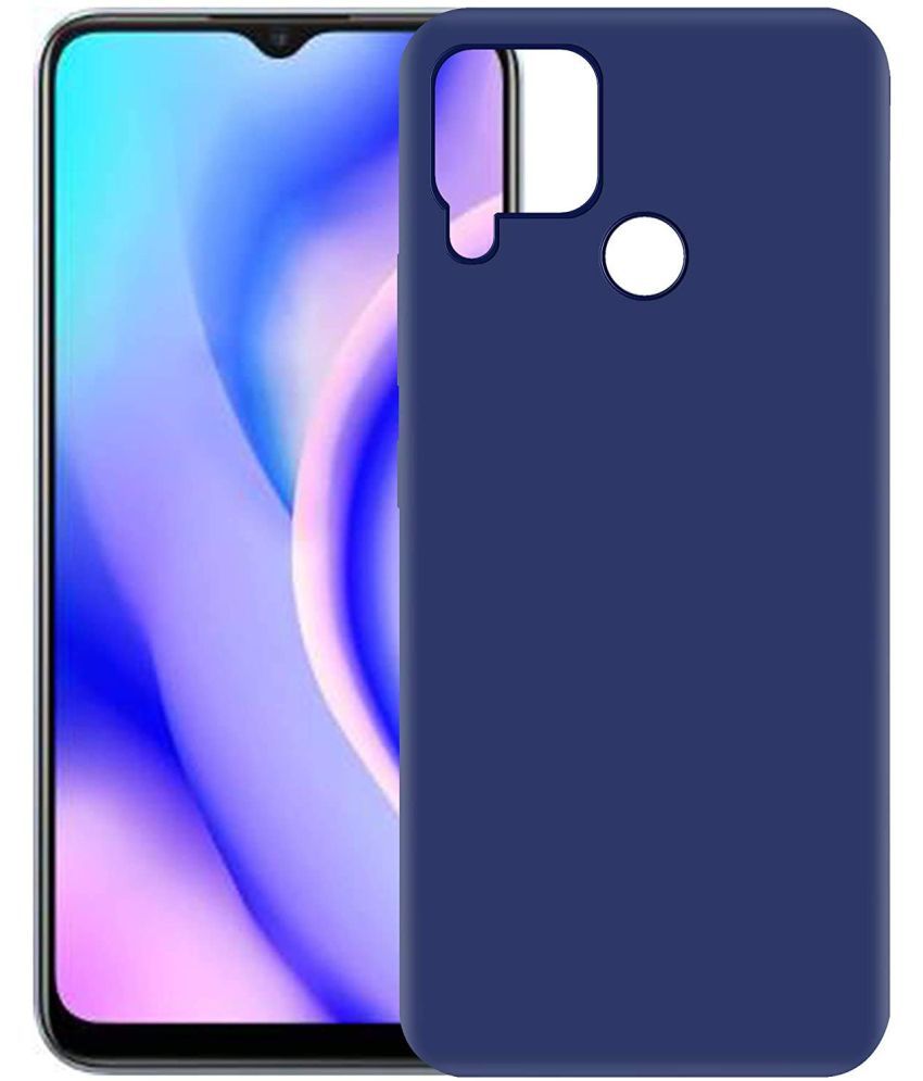     			Megha Star - Blue Silicon Plain Back Cover Compatible For Realme C15 ( Pack of 1 )