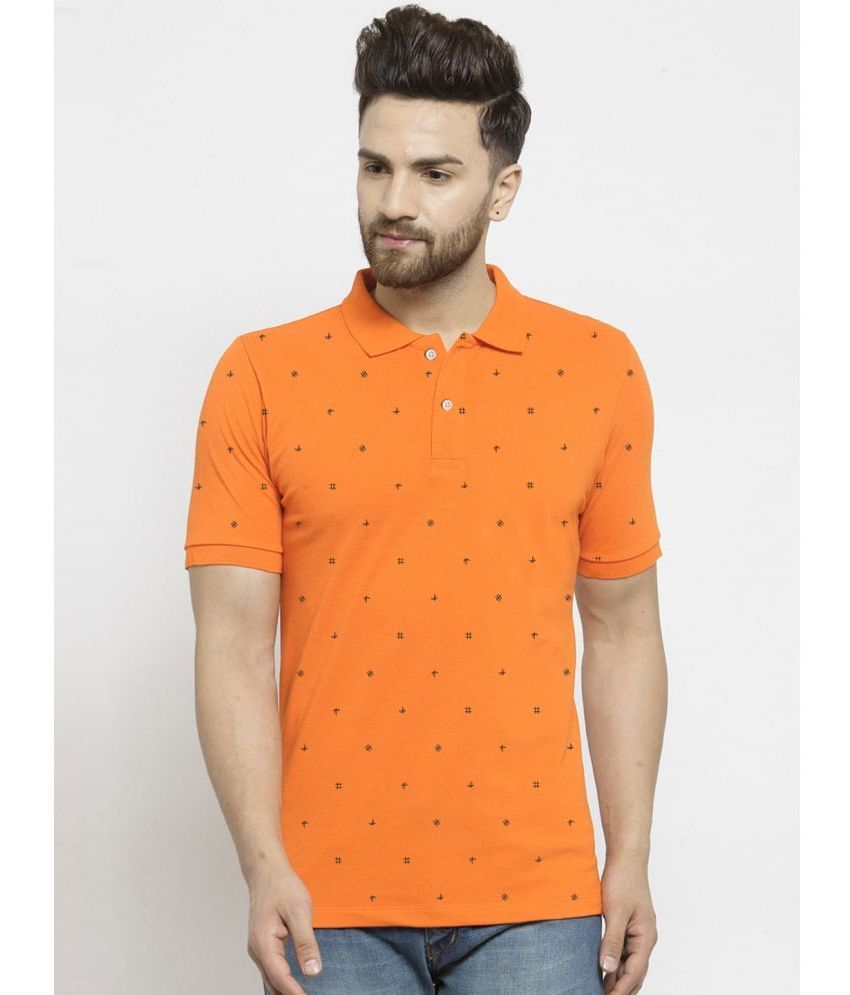     			Merriment - Orange Cotton Blend Regular Fit Men's Polo T Shirt ( Pack of 1 )