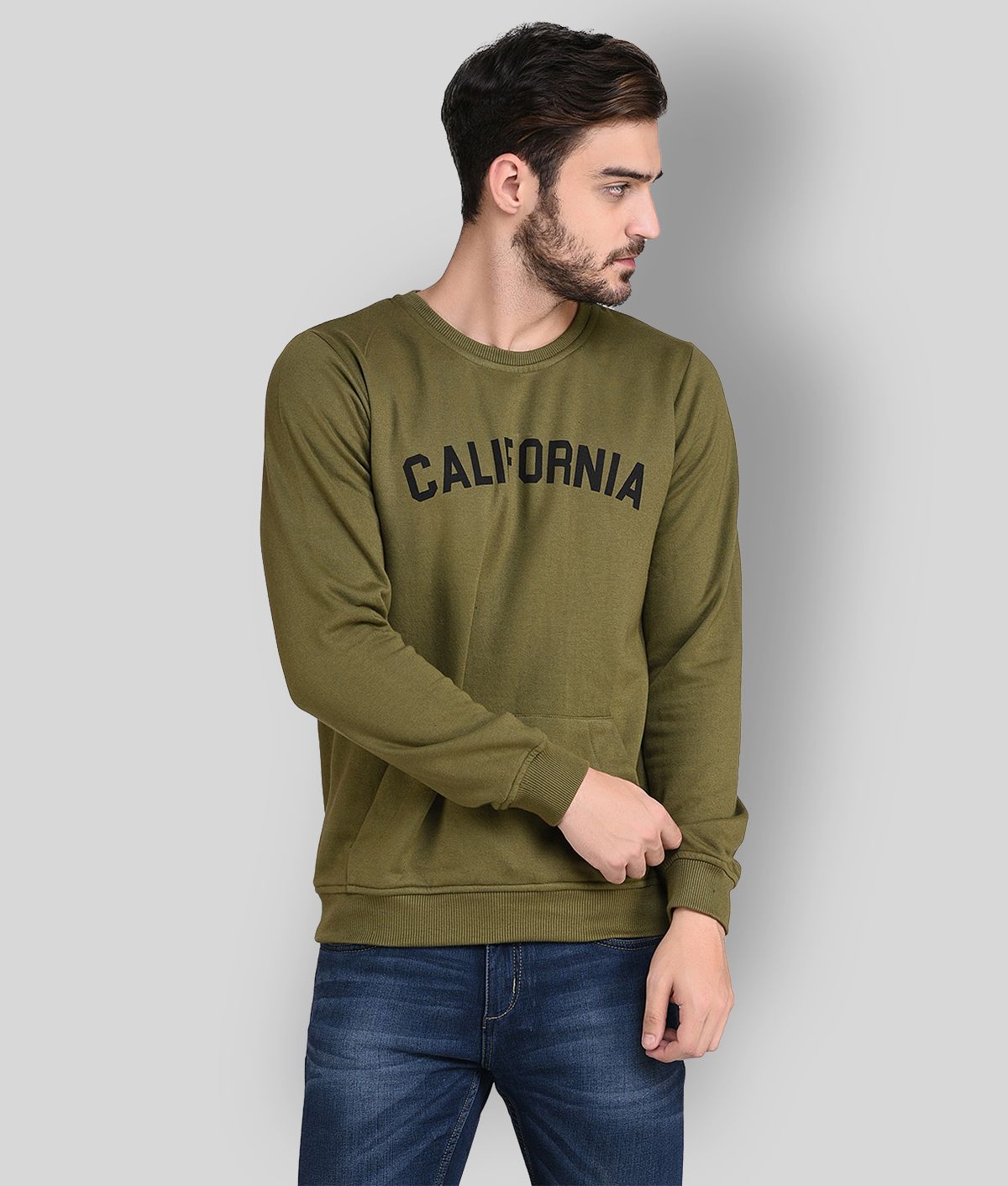     			Rigo - Green Fleece Regular Fit Men's Sweatshirt ( Pack of 1 )