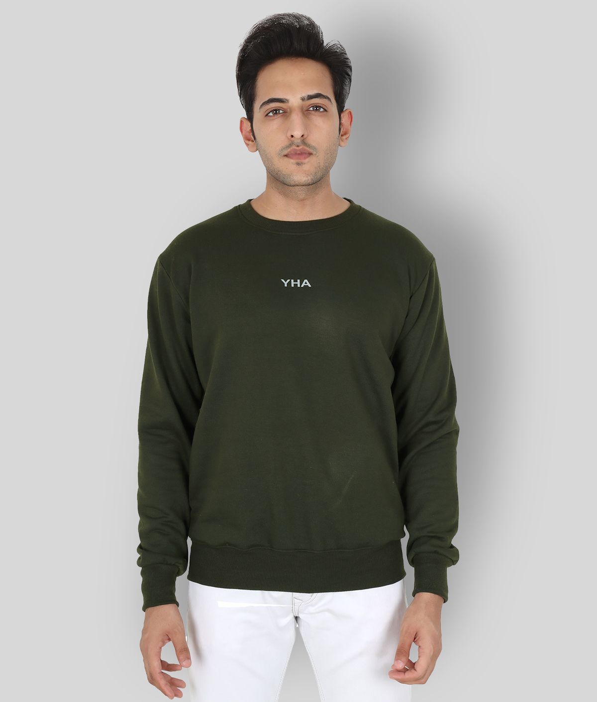     			YHA - Fleece Regular Fit Green Men's Sweatshirt ( Pack of 1 )