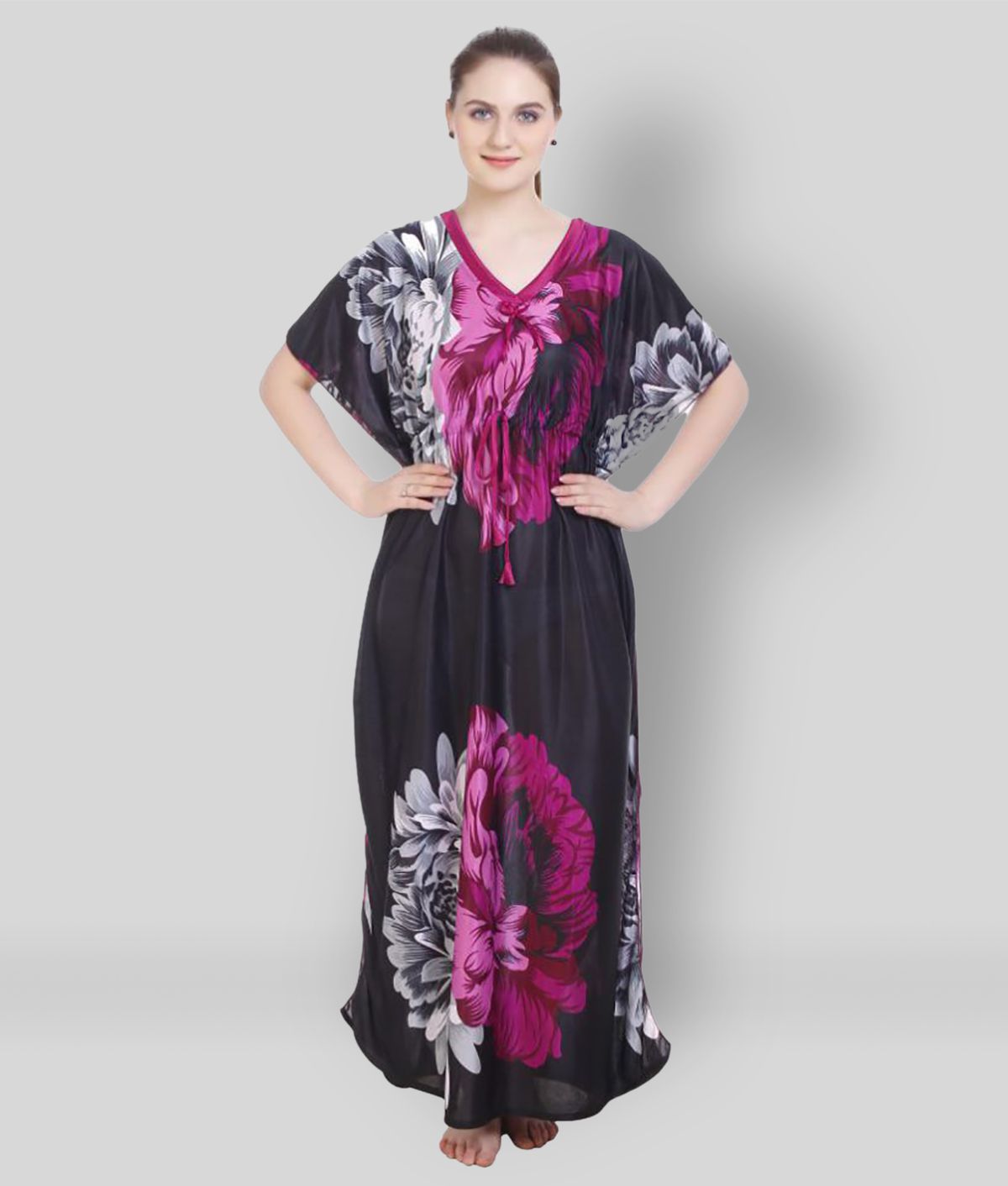     			rajeraj - Multicolor Satin Women's Nightwear Nighty & Night Gowns ( Pack of 1 )