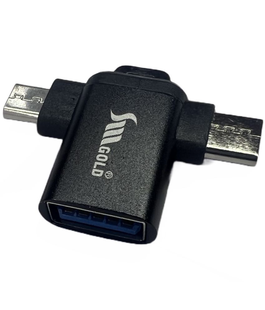 2 in 1 Type C and Micro OTG Male to USB A 3.0 Female High-Speed Data Transfer for Laptop Mobiles Tablet Smartphone Compatible C Type and Micro OTG Adapter Connector