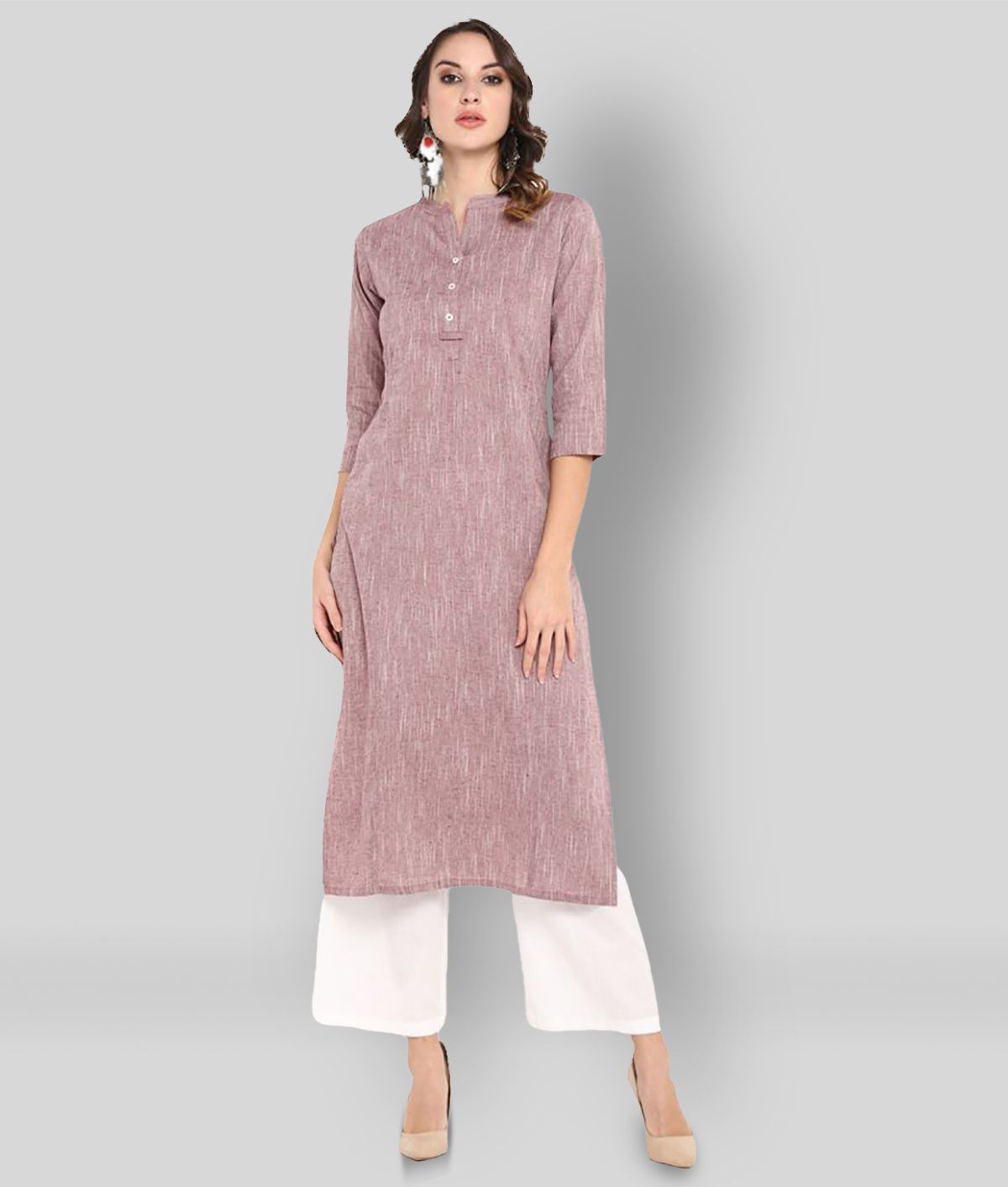     			Janasya - Brown Cotton Women's Straight Kurti ( Pack of 1 )