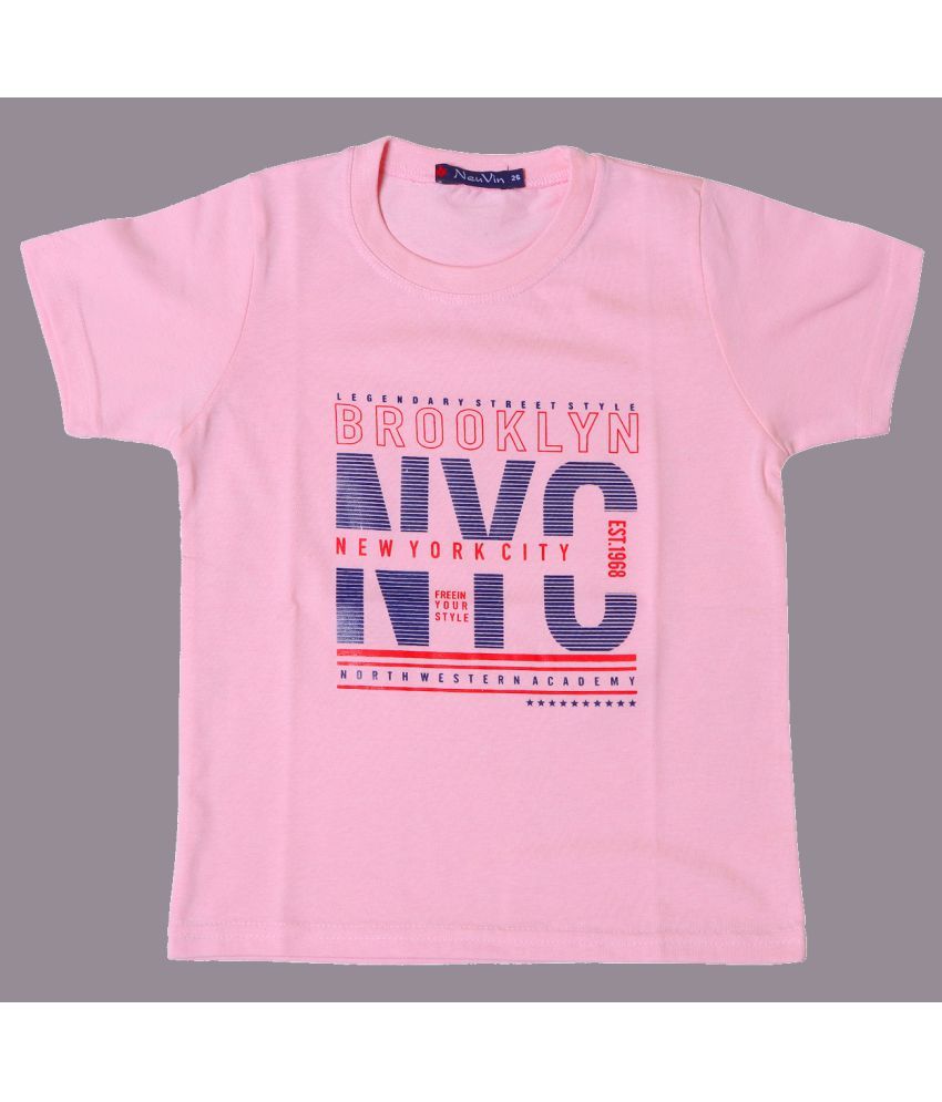     			NEUVIN - Pink Cotton Boy's T-Shirt ( Pack of 1 )