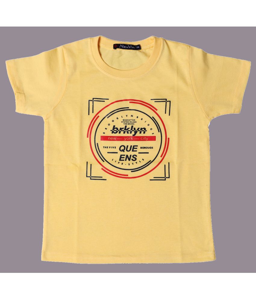     			NEUVIN - Yellow Cotton Boy's T-Shirt ( Pack of 1 )