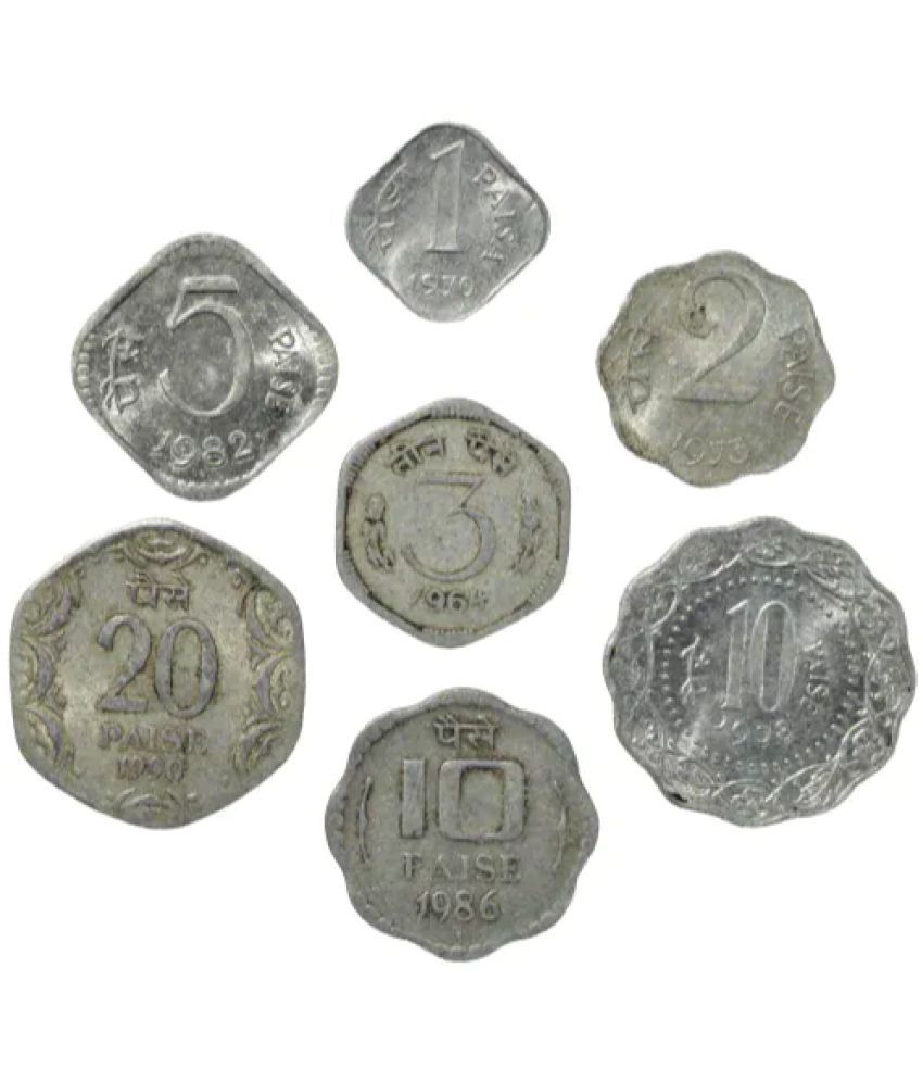     			Numiscart - 1,2,3,5,10,20 Paise 7 Numismatic Coins