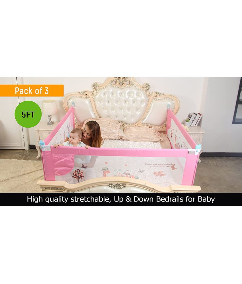    			SAFE-O-KID Pink ABS Bed Rail ( 3 pcs )