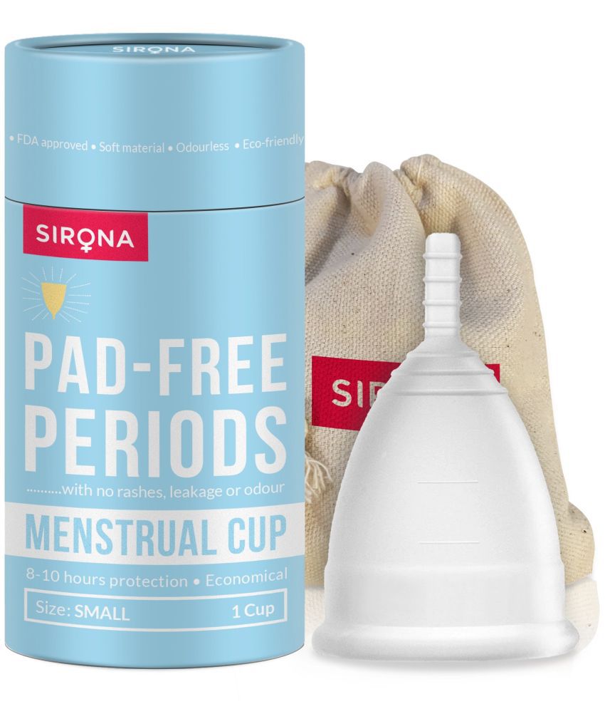     			Sirona Reusable Menstrual Cup for Women - Small Size with Pouch | Ultra Soft, Odour and Rash Free | 100% Medical Grade Silicone