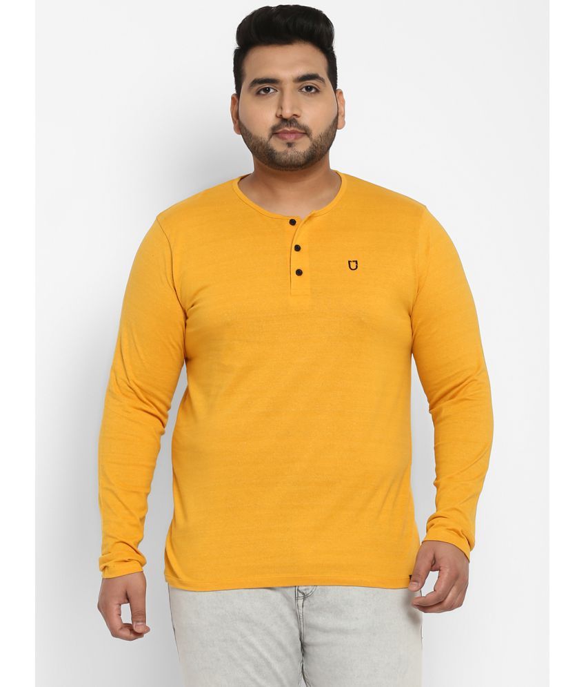     			Urbano Plus - Mustard Cotton Regular Fit Men's T-Shirt ( Pack of 1 )