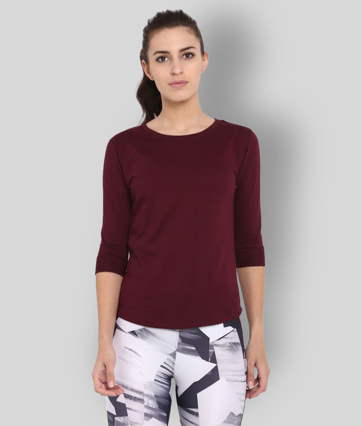     			Ap'pulse - Maroon Cotton Regular Fit Women's T-Shirt ( Pack of 1 )