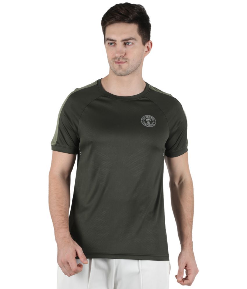     			Rock.it - Olive Polyester Regular Fit Men's T-Shirt ( Pack of 1 )