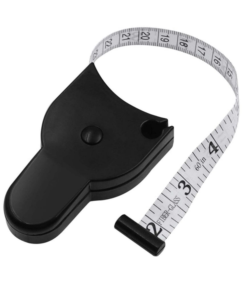     			Automatic Telescopic Body Measuring Tape 60 inch(150cm),Lock Pin & Push Button Retract,Self-Tightening Body Measure,Retractable Accurate Waist Measuring Tape (Black)