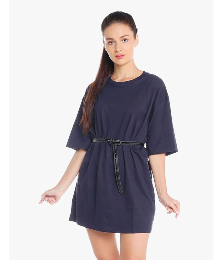     			BLANCD - Navy Cotton Women's T-shirt Dress ( Pack of 1 )