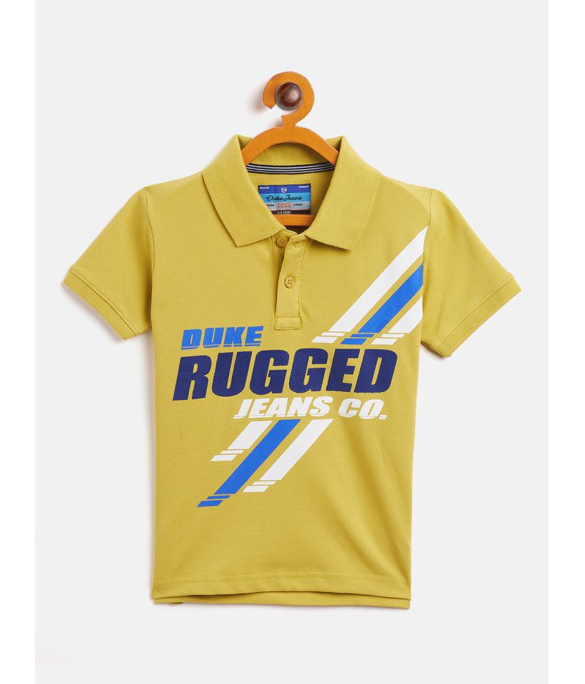 Duke - Yellow Cotton Blend Boy's Polo T-Shirt ( Pack of 1 )