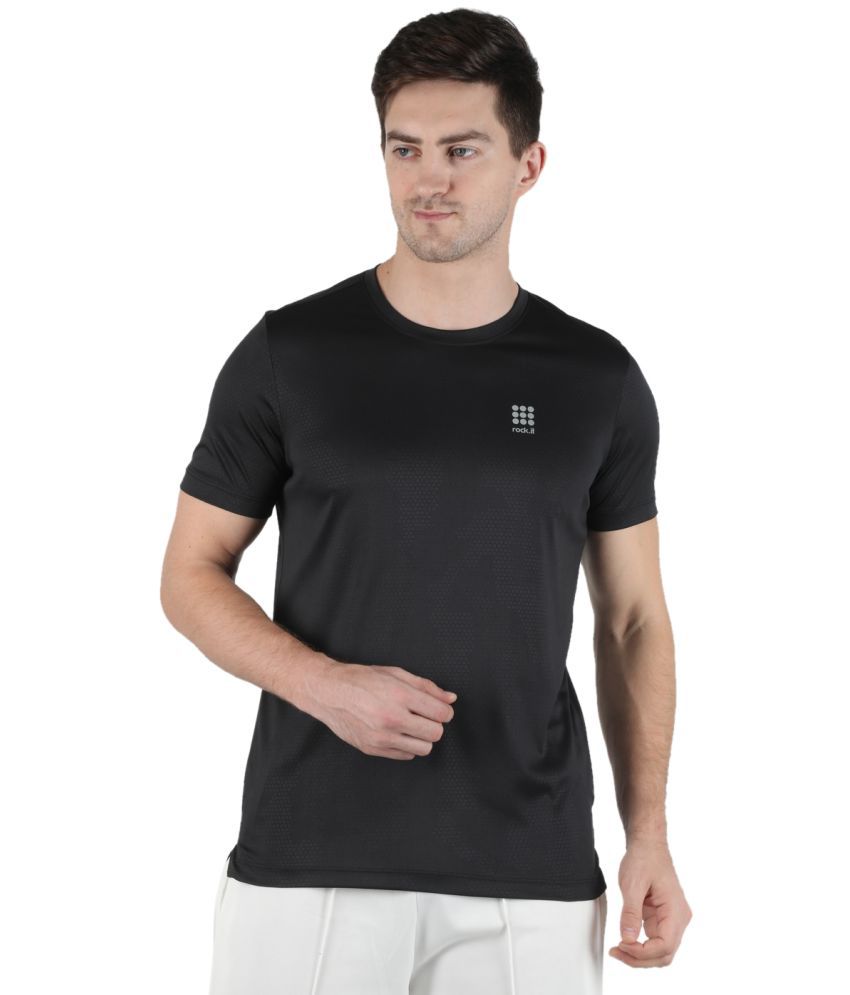     			Rock.it - Black Polyester Regular Fit Men's T-Shirt ( Pack of 1 )