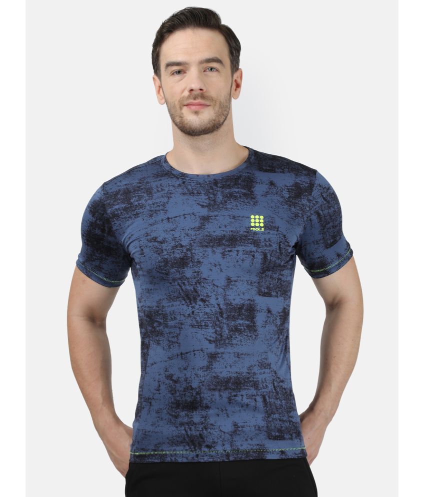     			Rock.it - Blue Polyester Regular Fit Men's T-Shirt ( Pack of 1 )