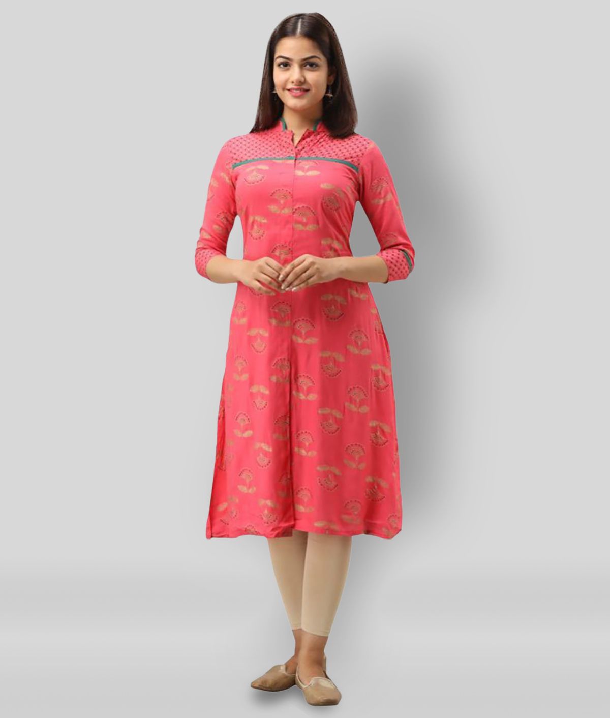     			SVARCHI - Pink Viscose Women's Front Slit Kurti ( Pack of 1 )