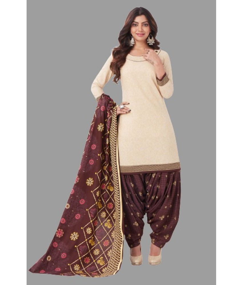     			shree jeenmata collection - Beige Solid Unstitched Dress Material ( Pack of 1 )