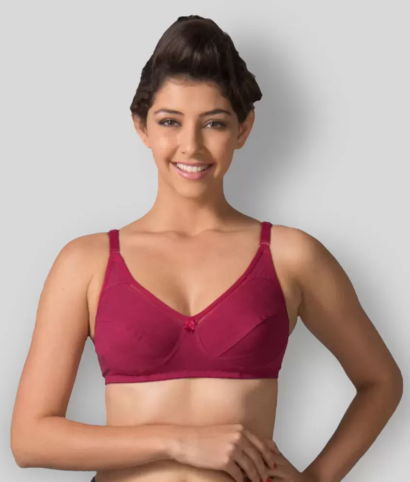 Buy PrettyCat Padded 3/4Th Coverage Lace Bra Bra - Maroon at Rs