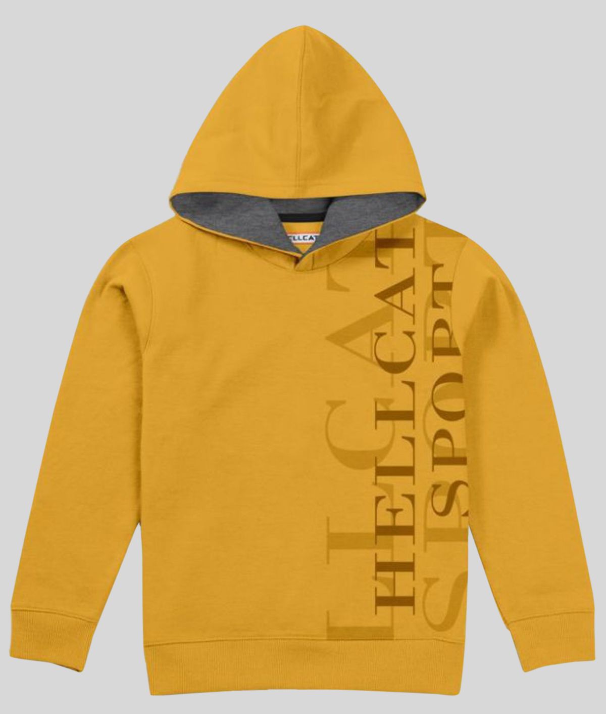     			HELLCAT Trendy Yelllow Hoodie Sweatshirt for Boys