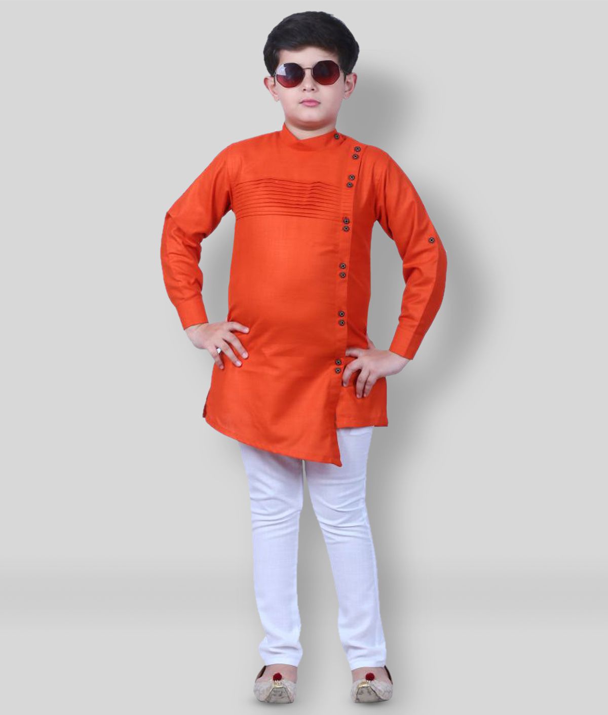     			Joley Poley Ethnic Wear Half Plate Cotton Kurta with Pyjama for Kids and Boys