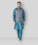 Hangup - Multicolor Silk Regular Fit Men's Kurta Pyjama Set ( Pack of 1 )