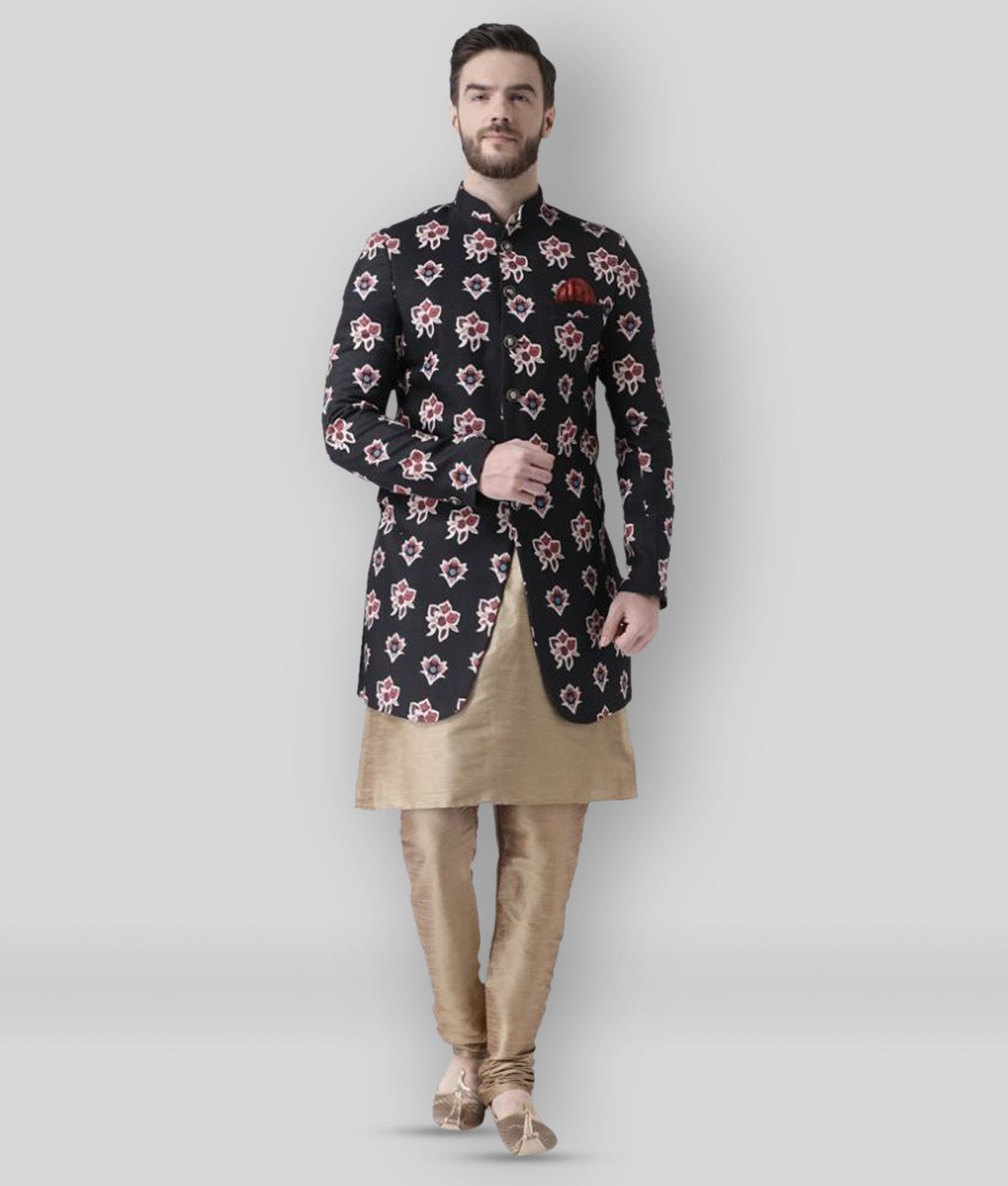     			Hangup - Multicolor Polyester Regular Fit Men's Kurta Pyjama Set ( Pack of 1 )