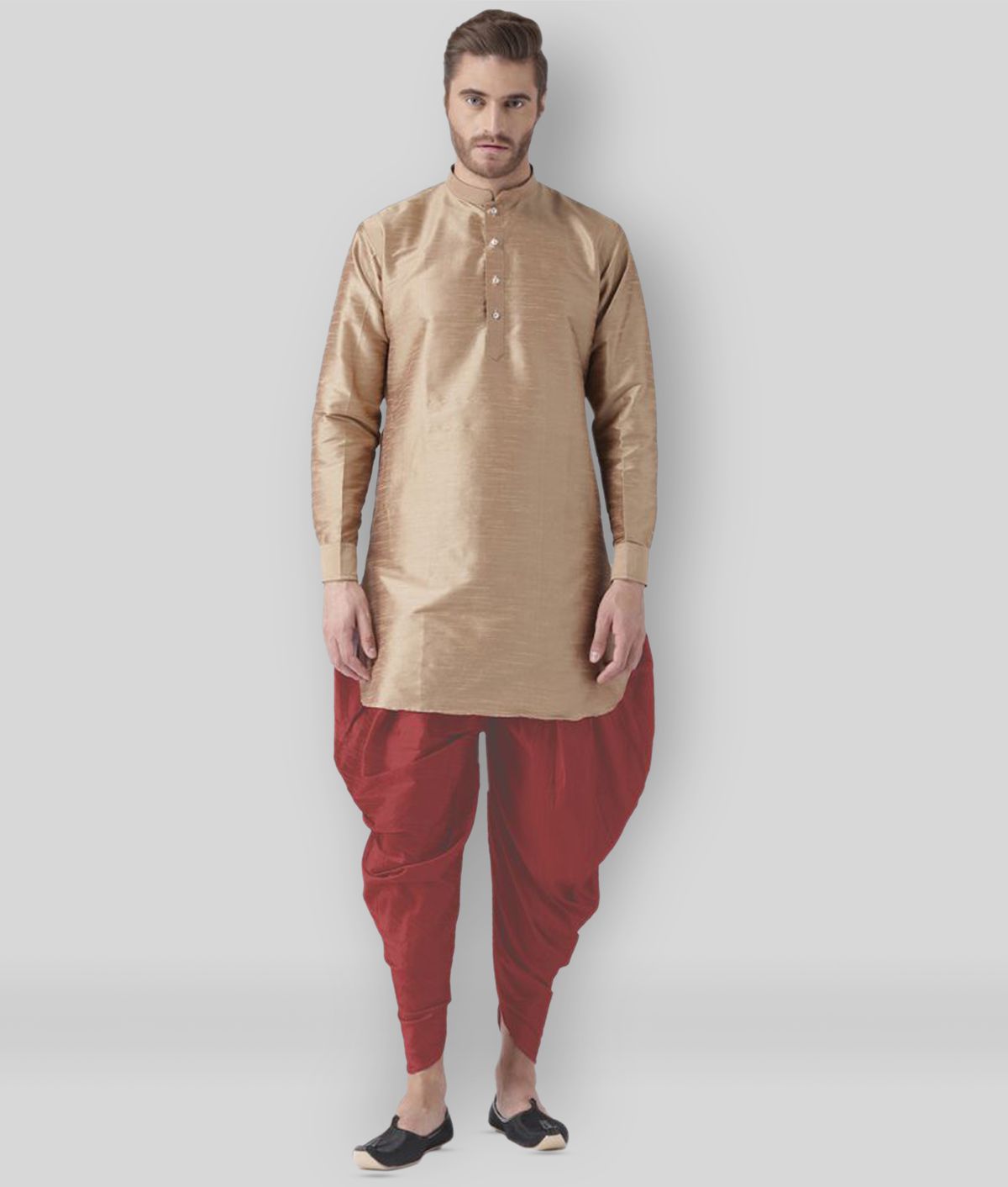     			Hangup - Multicolor Silk Regular Fit Men's Dhoti Kurta Set ( Pack of 1 )