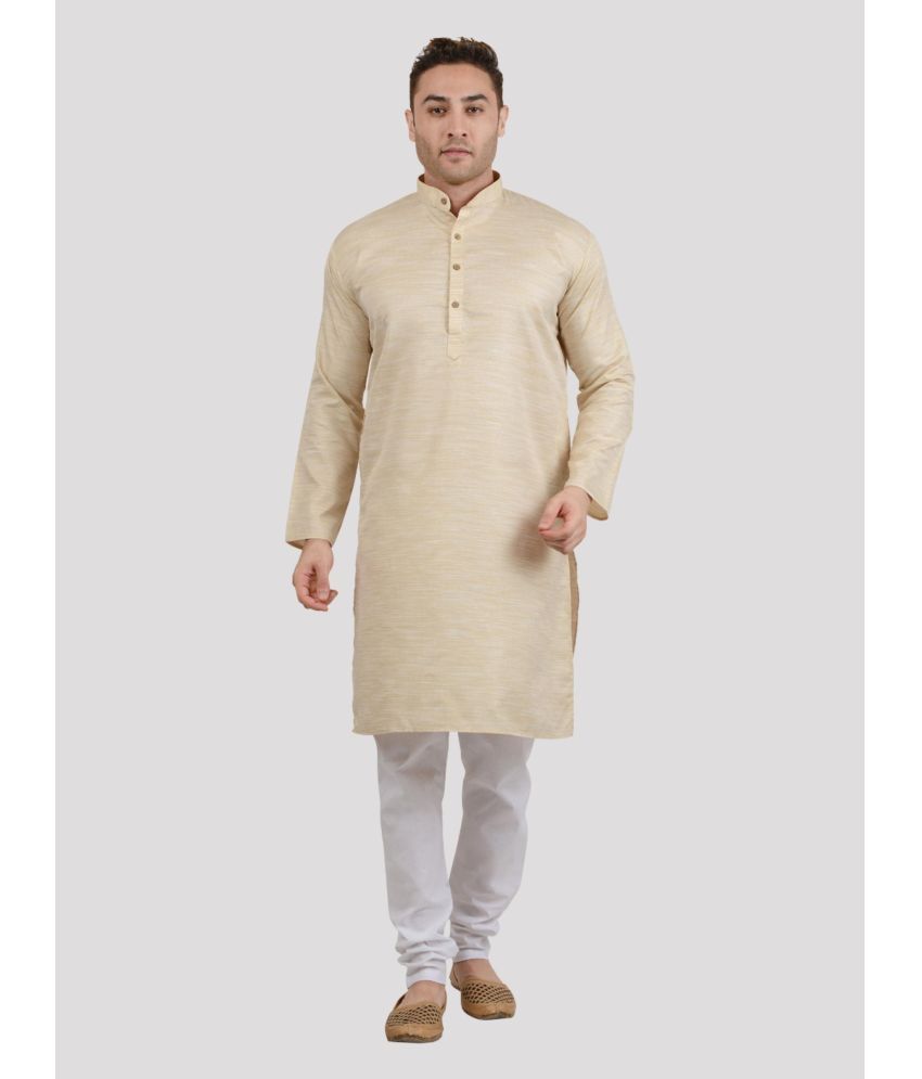     			Maharaja - Gold Cotton Blend Regular Fit Men's Kurta Pyjama Set ( Pack of 1 )