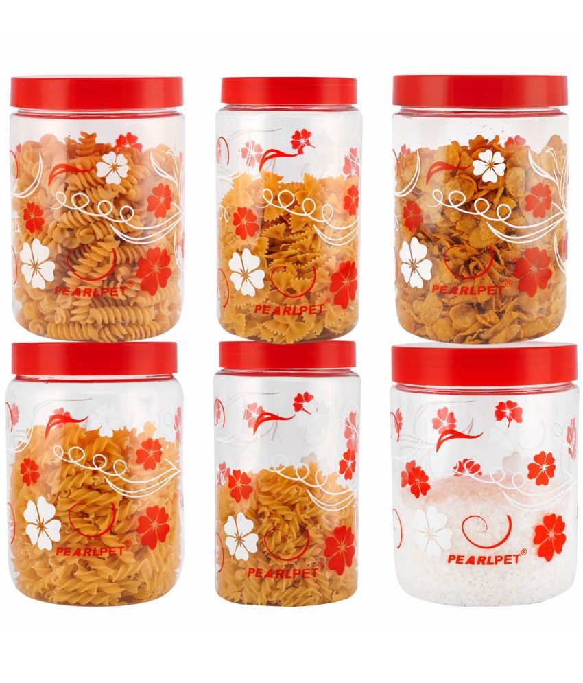     			PearlPet - Red Polyproplene Food Container ( Pack of 6 )