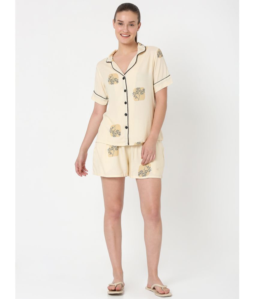     			Smarty Pants - Beige Cotton Women's Nightwear Nightsuit Sets ( Pack of 1 )