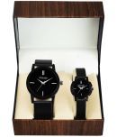 Mikado - Black Leather Analog Couple's Watch