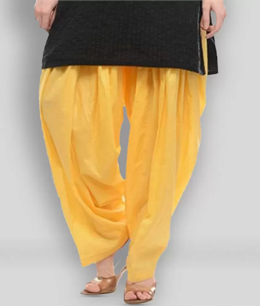 Buy ladyline Plain Cotton Salwar Pants with Drawstring Indian Baggy Pants  for Women Yoga (Ivory, Size-L) Online at desertcartINDIA
