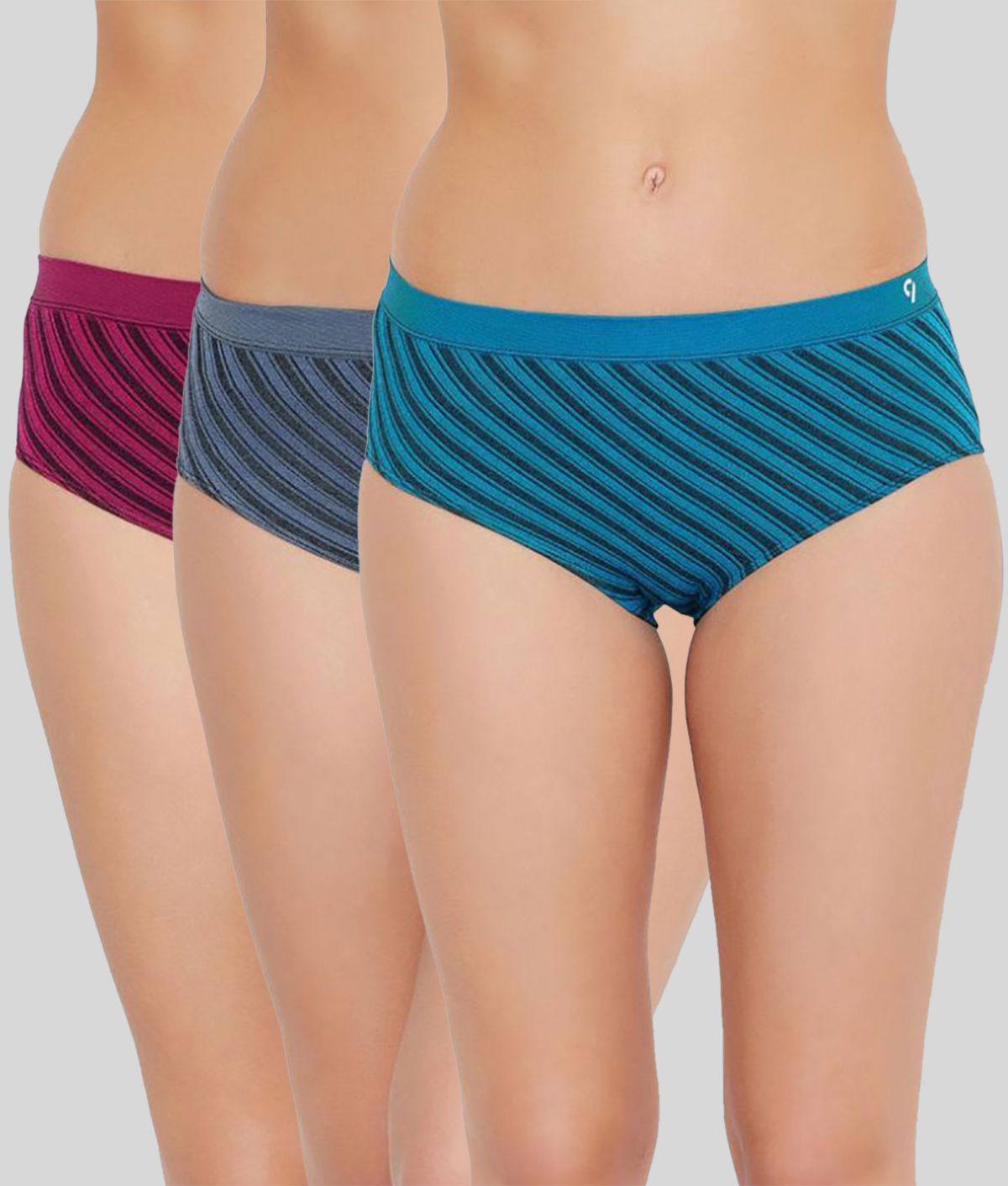 C9 Airwear - Multicolor Polyester Striped Women's Hipster ( Pack of 3 )