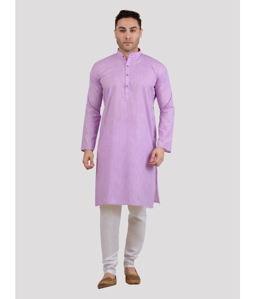     			Maharaja - Purple Blended Fabric Regular Fit Men's Kurta Pyjama Set ( Pack of 1 )