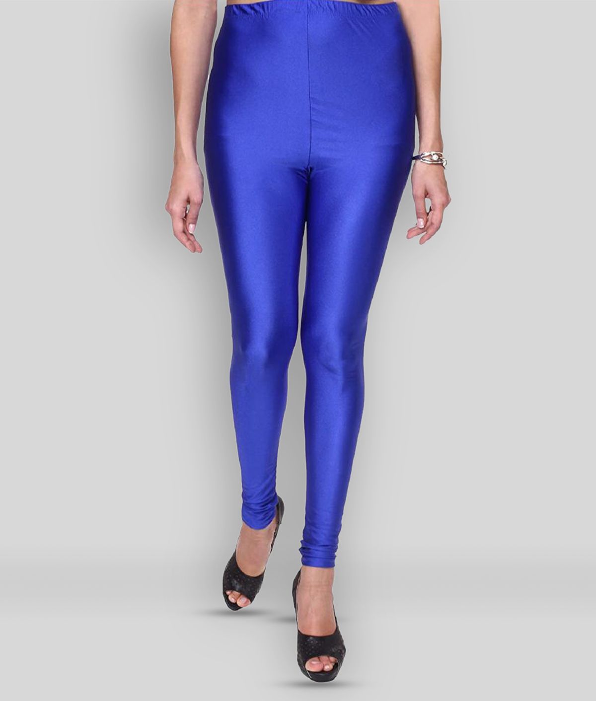     			PT LEGGINGS - Blue Satin Women's Leggings ( Pack of 1 )