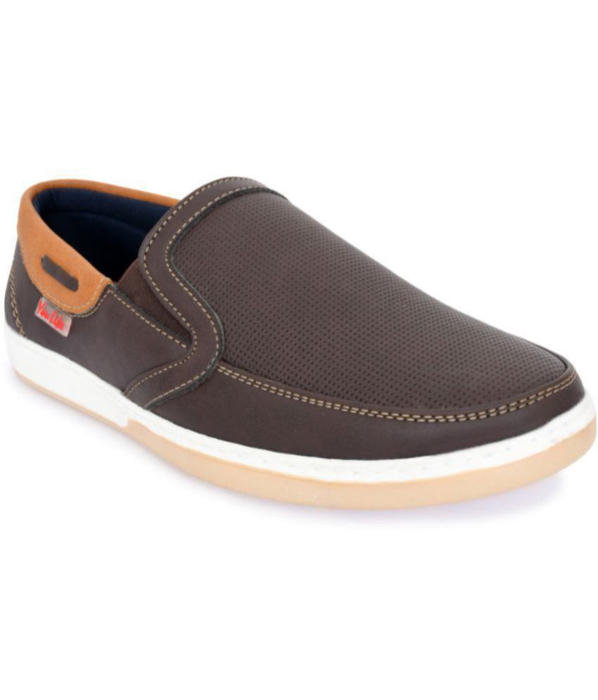     			YOU LIkE - Brown Men's Slip-on Shoes