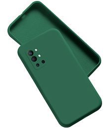 Artistque - Green Silicon Silicon Soft cases Compatible For OnePlus 9R ( Pack of 1 )