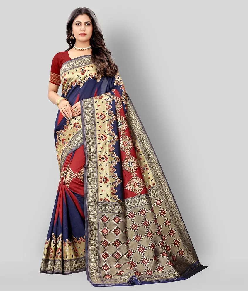  Nency Fashion Women Banarasi Silk Zari Woven Work