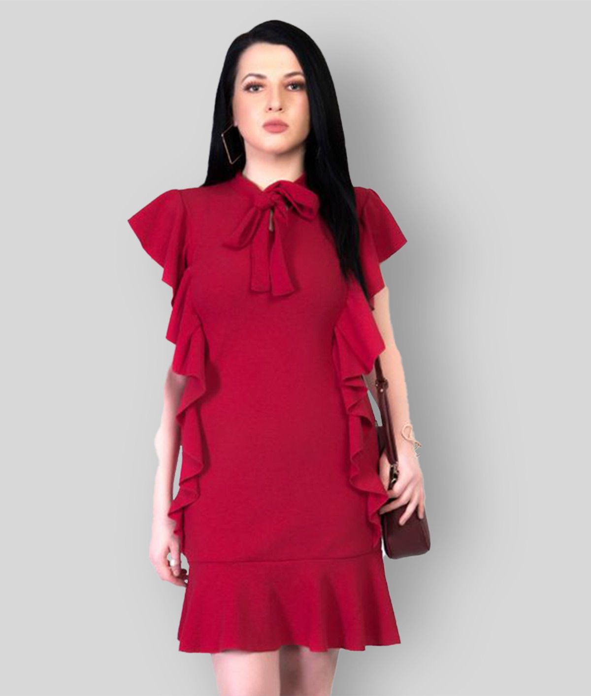     			Addyvero - Red Cotton Lycra Women's Bodycon Dress ( Pack of 1 )