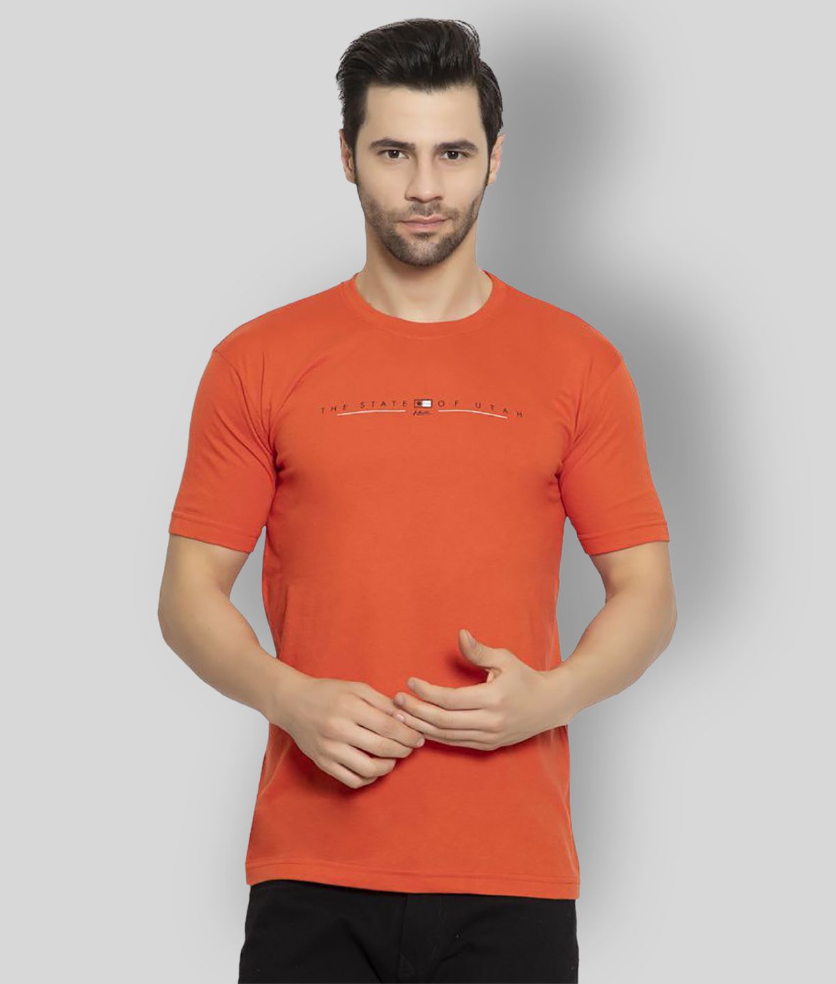     			Zeffit - Cotton Blend Regular Fit Rust Men's Sports T-Shirt ( Pack of 1 )
