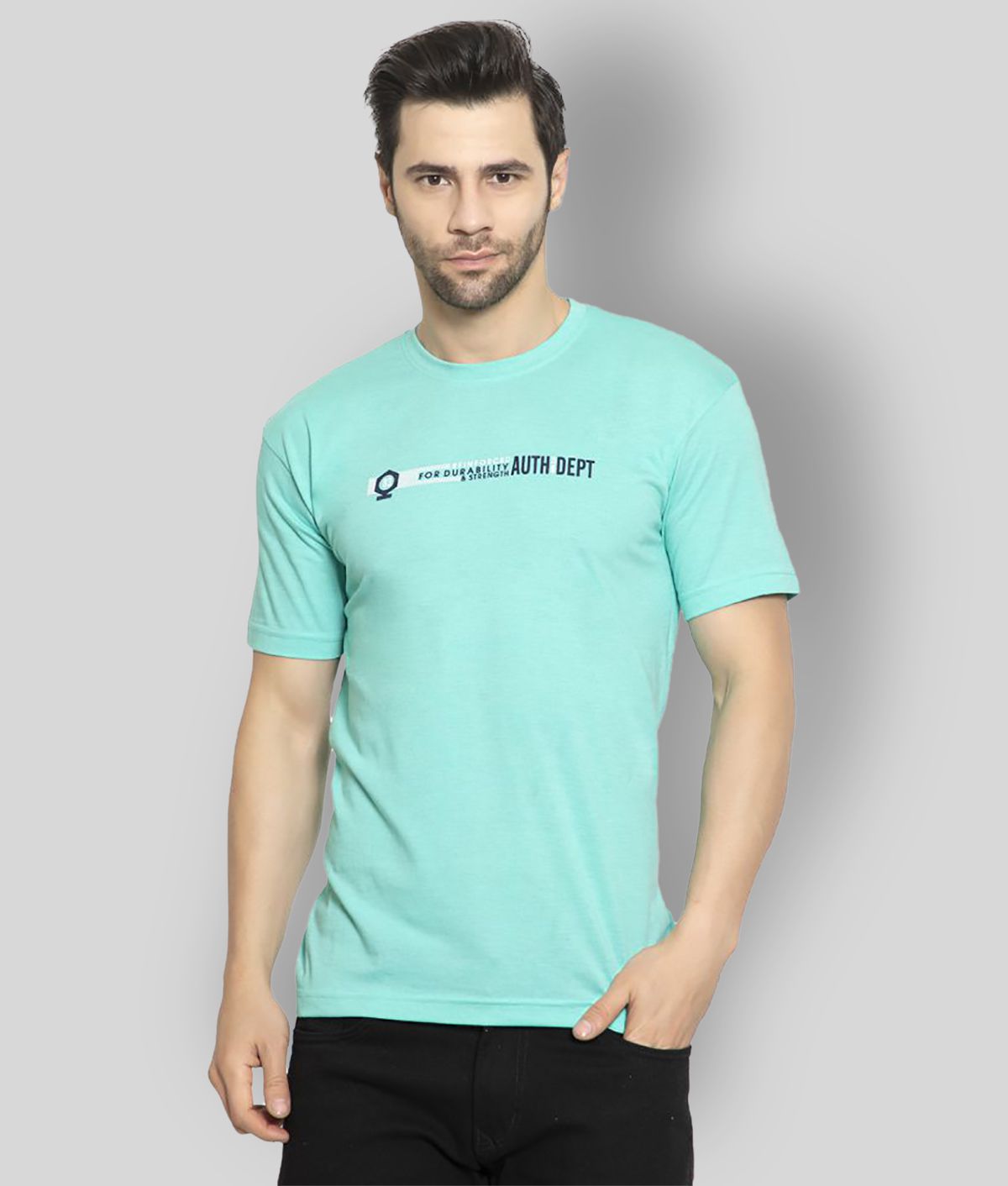     			Zeffit - Cotton Blend Regular Fit Sea Green Men's Sports T-Shirt ( Pack of 1 )