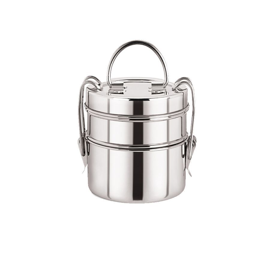     			Neelam Clipper Stainless Steel Tiffin Box Set, 2-Pieces, Silver-1000 ml