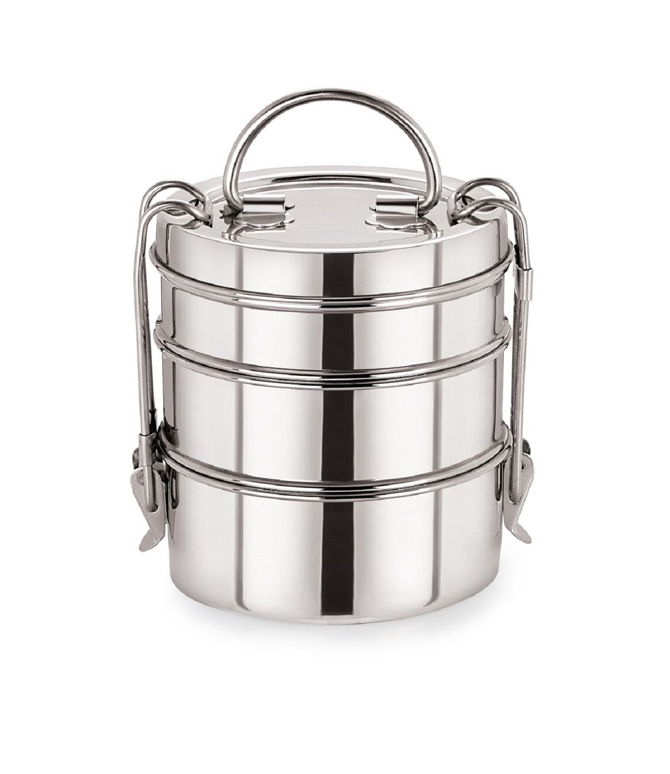     			Neelam Clipper Stainless Steel Tiffin Box Set, 3-Container, Silver-2150 ml