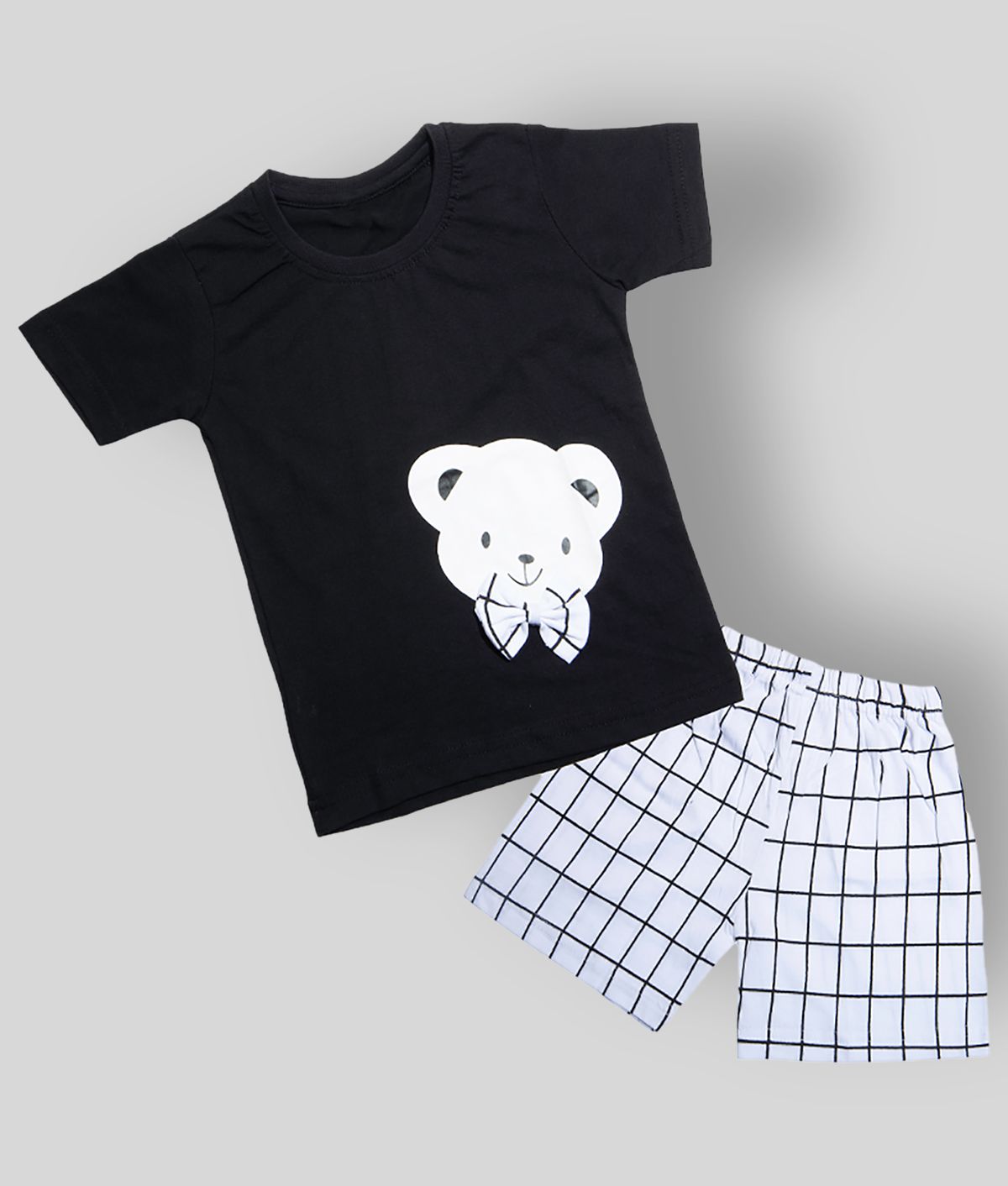 CATCUB - Black Cotton Blend Boy's T-Shirt & Shorts ( Pack of 1 )