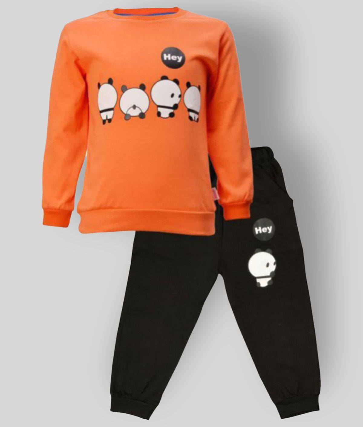     			CATCUB - Orange Cotton Blend Boy's T-Shirt & Pants ( Pack of 1 )