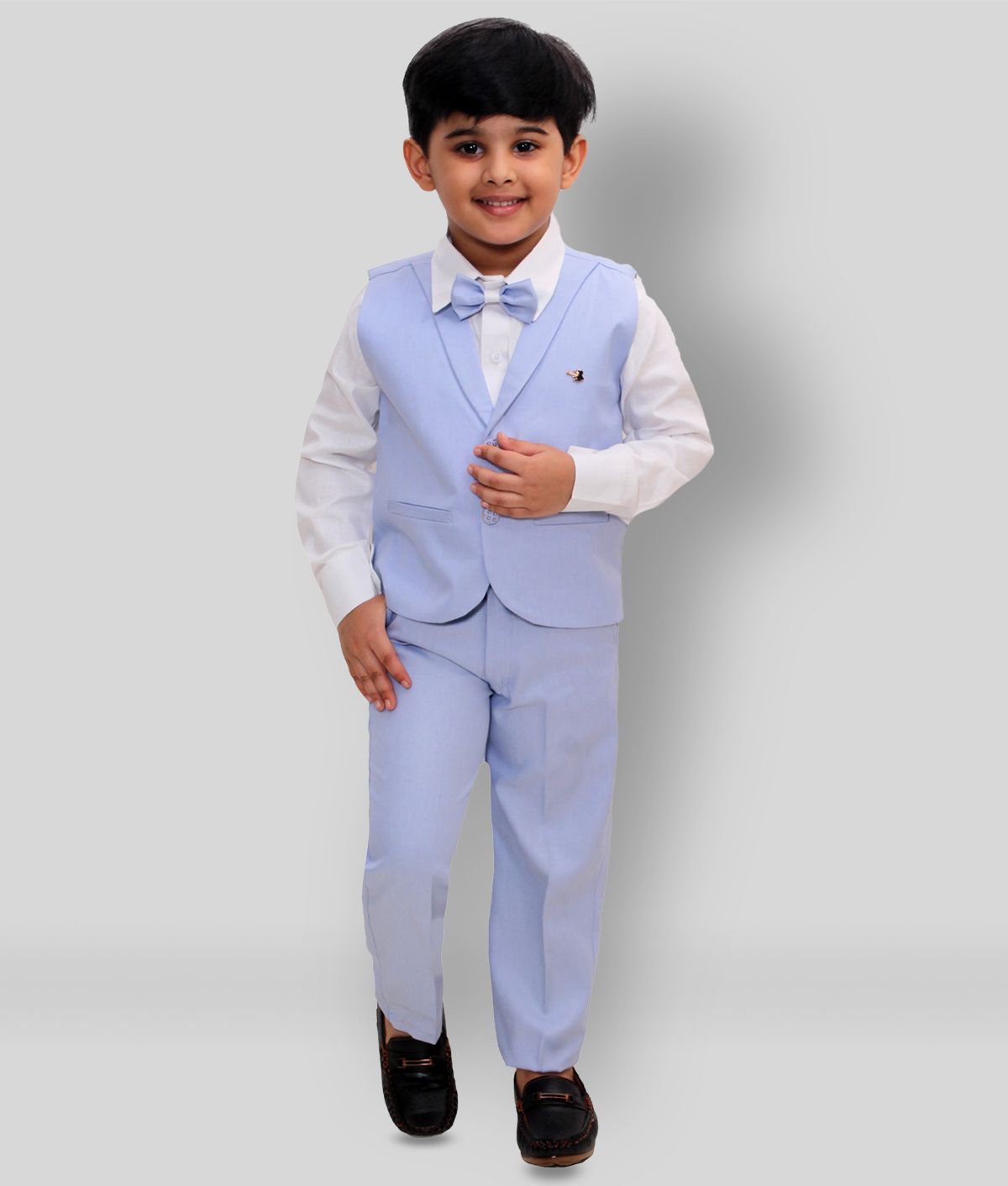     			Fourfolds - Blue Cotton Blend Boy's Shirt & Pants ( Pack of 1 )