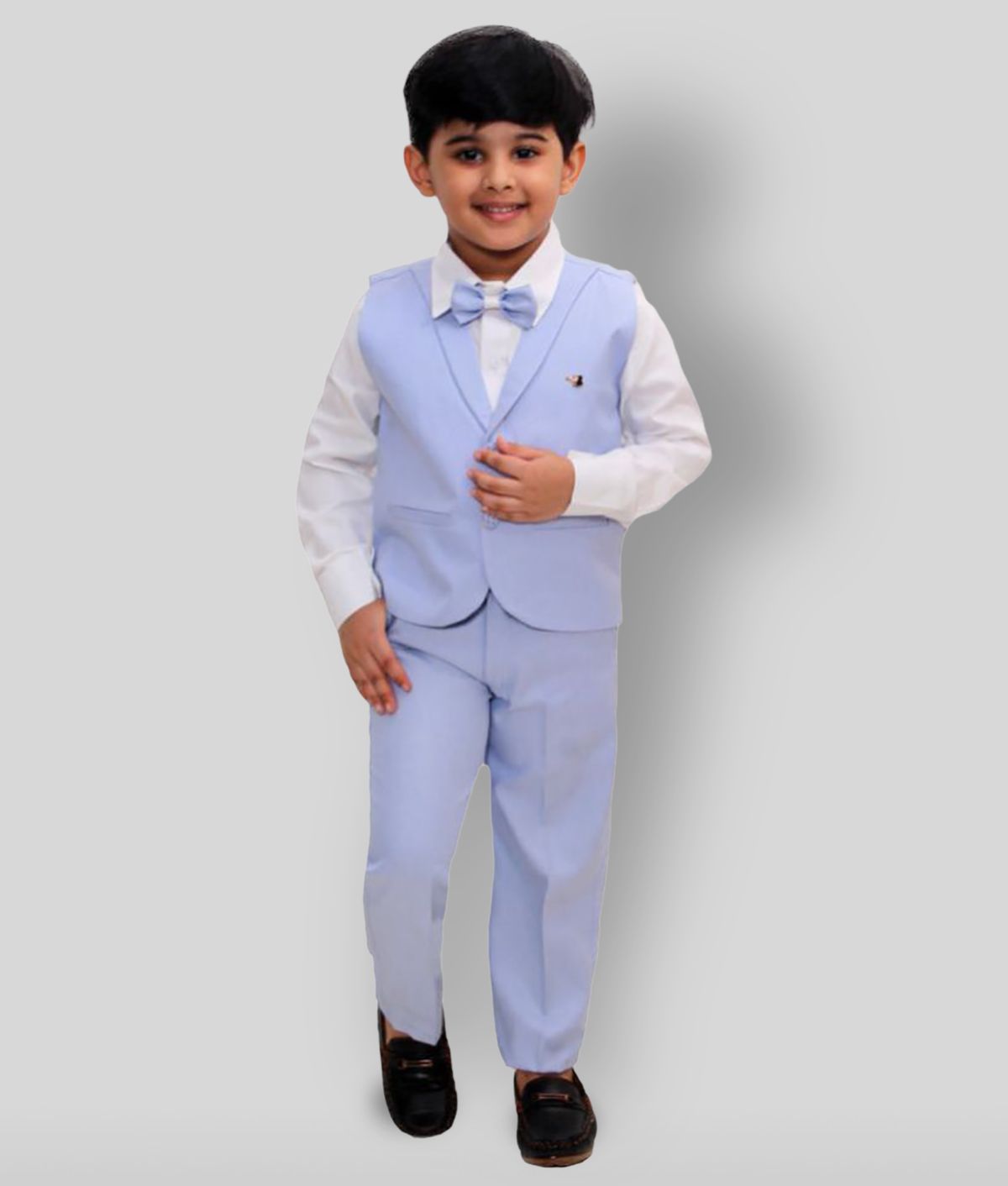     			Fourfolds Pack of 1 Boys Cotton Blend Shirt & Pants ( Blue )