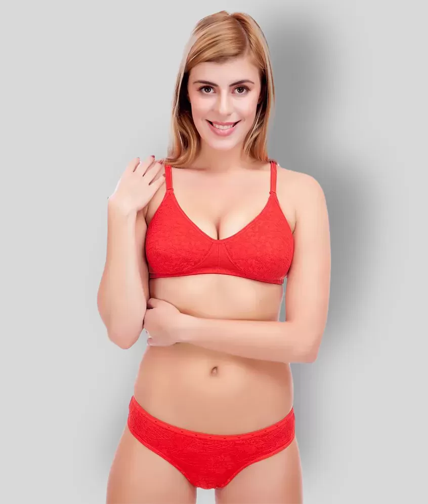 Selfcare Red Padded Bra & Panty Set - Buy Selfcare Red Padded Bra